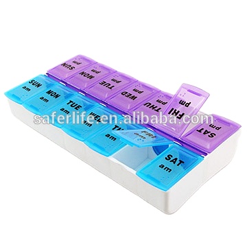 Detachable pill box Food Grade Promotion Gift weekly 14 case medicine box Plastic Pill Organizer Box 7 days