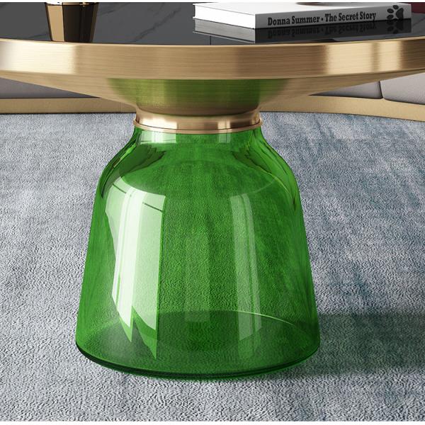 Toughened Bell Blown Glass Coffee Table 35cm High Antiwear