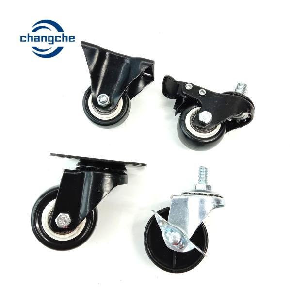 Light Duty Industrial Rubber Trolley Caster Wheels Black White PP Furniture Castors Wheels