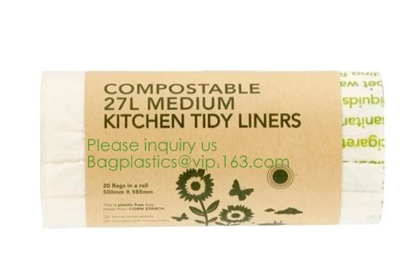 64 Gallon compostable trash bag biodegradable garbage bag, 0.9 Mil, 47"W x 60"H,cornstarch made 100% eco friendly direct