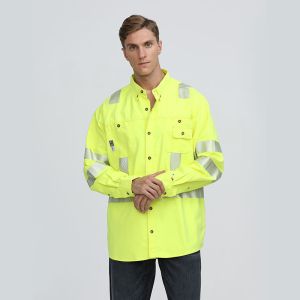 Long Sleeve Reflective Safety Shirts Safety Yellow Shirts With Reflective