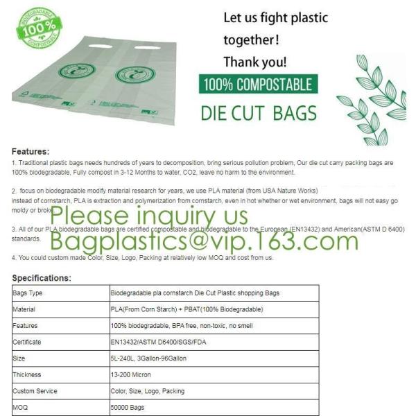 64 Gallon compostable trash bag biodegradable garbage bag, 0.9 Mil, 47"W x 60"H,cornstarch made 100% eco friendly direct