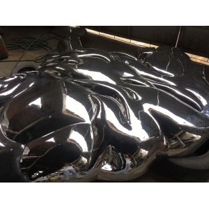 Lion Embossed Stainless Steel Large Garden Animal Statues 316 Polished