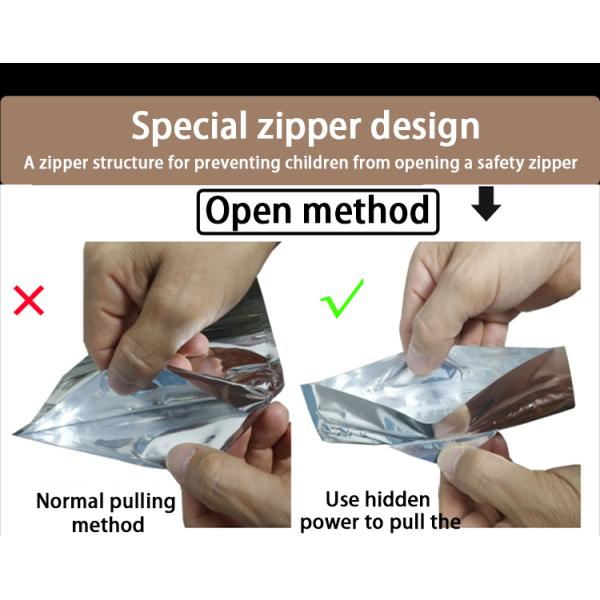 ​Plaid-Printed Child-Resistant Pouch ISO 8317 EN 14375 Certified REACH/ROHS Compliant