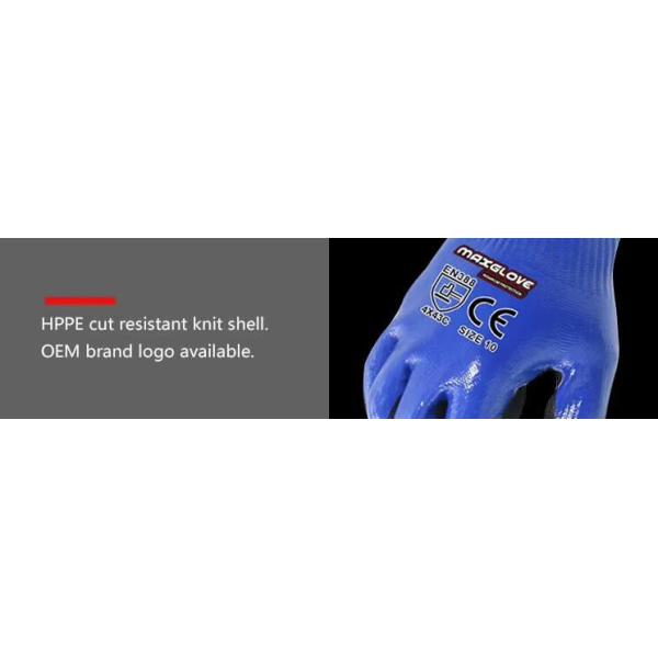 HPPE Cut Level 5 Gloves 15 Gauge 80g-95g Cut Resistant Nitrile Gloves
