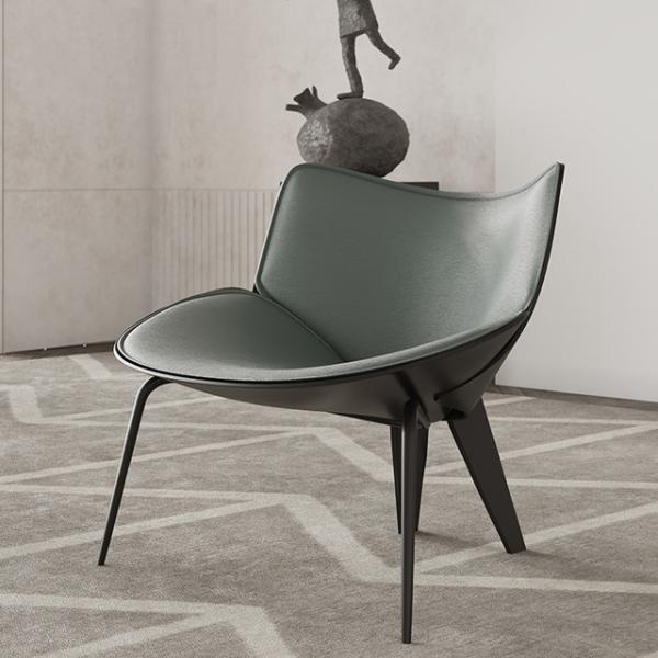 Fashionable Living Room Leather Moon Chair Italy Luxury Designer