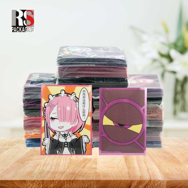 Holographic Yugioh MTG Trading Card Sleeves Flat Pocket Bag Customized Logo