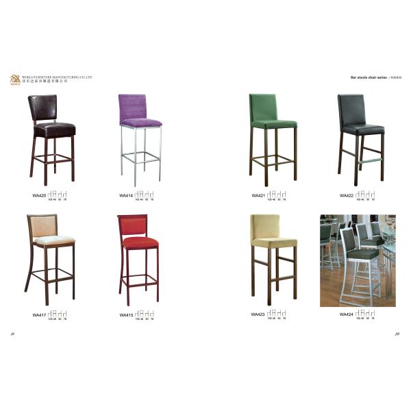 Modern Indoor Kitchen Furniture Barstool Chair Straight Back In Black Leather