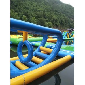 Inflatable Floating Island Trampoline Customized Summer Floating Water Park