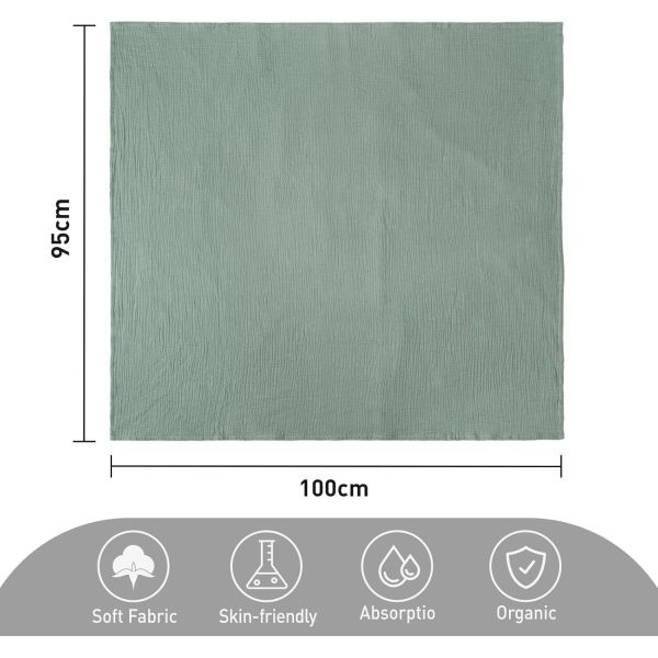 2-Pack Muslin Swaddle Blankets, Neutral Receiving Blanket Swaddling Clothes for Newborn
