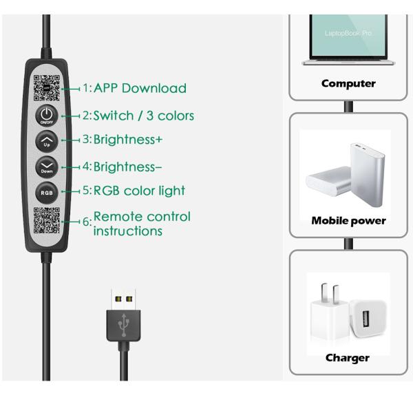 5W Smart WiFi LED Light Ring Desk Lamp APP / Remote / Switch Control