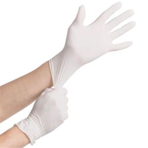 Quality Medical Clear Disposable Gloves , Non Sterile PVC Clinical Gloves Disposable for sale