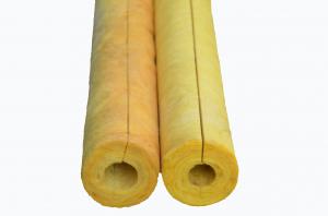 Quality Yellow Fiber Glass Wool Pipe Insulation Material For Hot / Cold Pipe for sale