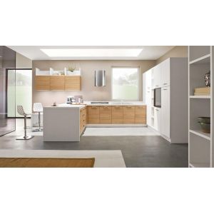 Big Modular White Wood Finish Kitchen Cabinets 1800-3500mm Base