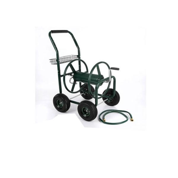 Customized Stainless Steel Four Wheels Garden Hose Reel Cart for Long Range Irrigation