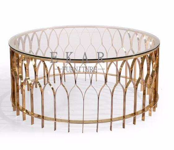 Tempered Glass Top Round Coffee Table