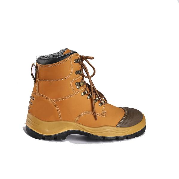 Factory Workshop Waterproof Slip Resistant Work Boots Cowhide Anti Puncture Material