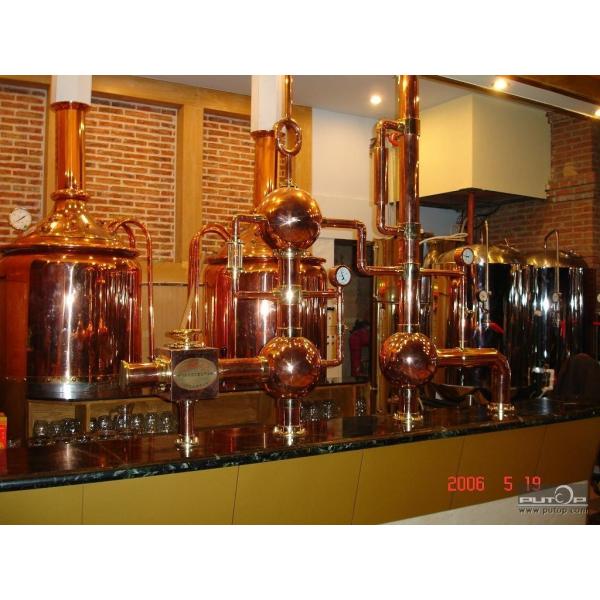 Restaurant Copper Brewing Equipment Steam Heating 1000L 2 Or 3 Vessels