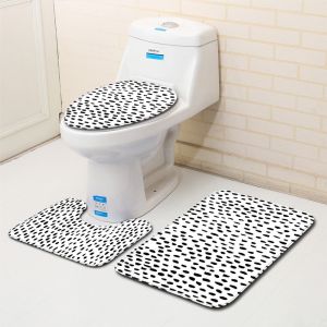 Animal Leopard Patterned Three Piece Bathroom Mats Rugs OEM ODM