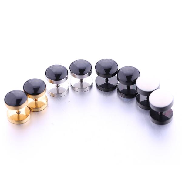 Fashion Round Stud Earring Simple black color Earring Designs For Women And Men