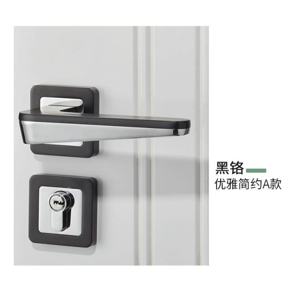 Zinc Alloy Silver Mortise Door Lock Handle Set Mute Split For Wooden Doors