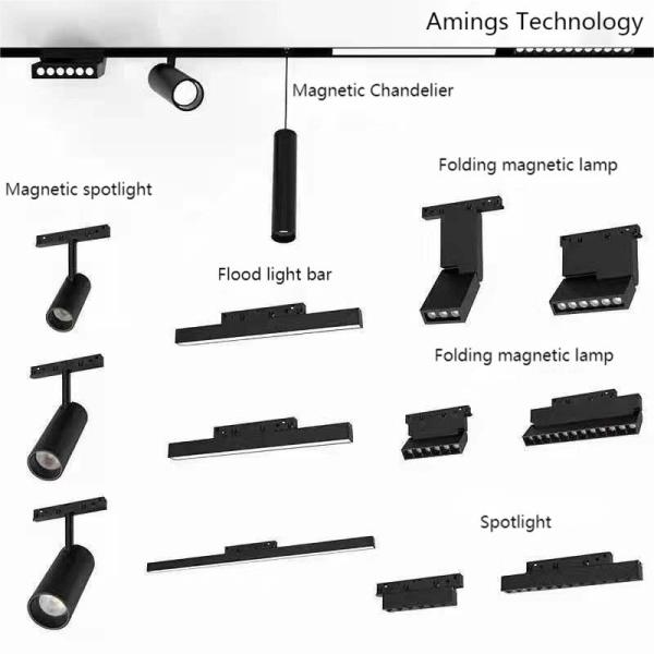 Embedded Adjustable Magnetic Track Lights 30W 48V 3000LM Flux
