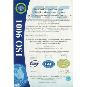 Guangdong  Yonglong Aluminum Co., Ltd.  Certifications