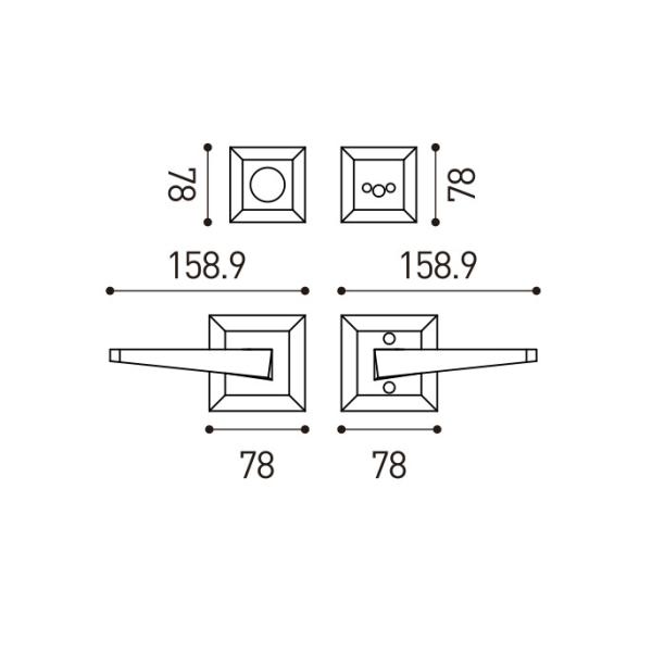 Office Square Front Door Handle 38mm OEM Entry Lever Door Handle Set