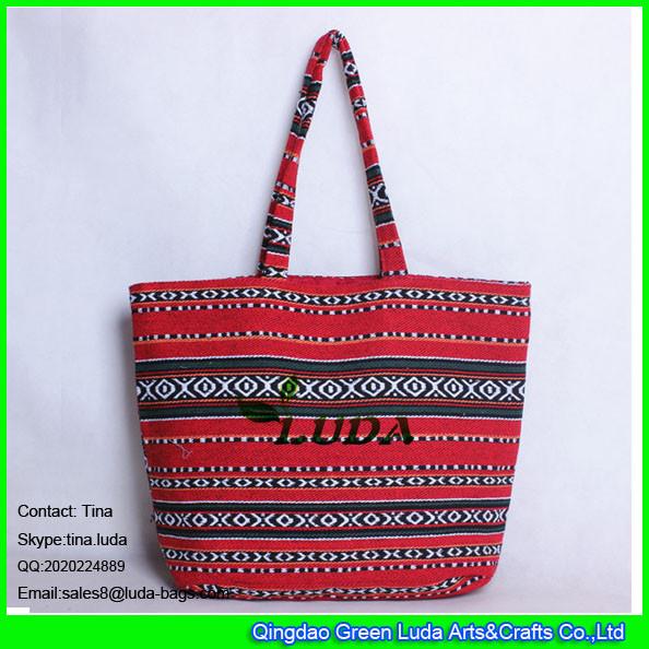 Buy LUDA 2016 hot saling sadu fabric bags red cotton canvas enthic beach bag at wholesale prices