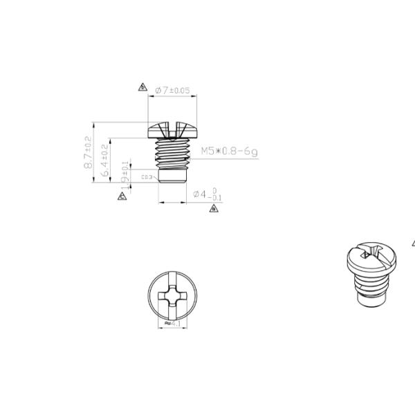 Black Zinc Pan Head Cross Compound Grooved Phillips Machine Screws M5 x 6.4mm