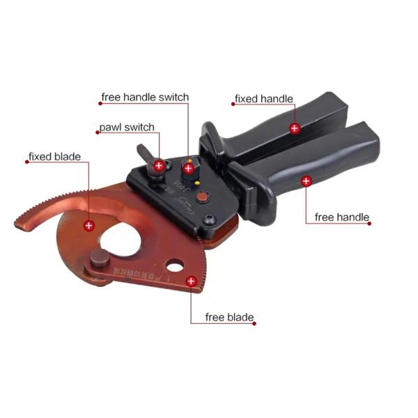 Not Rated Jaw Surface Ratchet Cable Cutter Industrial Grade for 75mm Diameter Cables