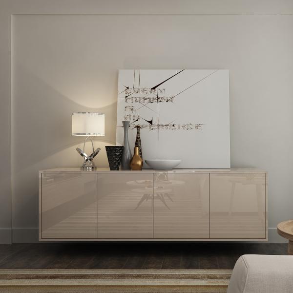 Different angle view of media console cabinet