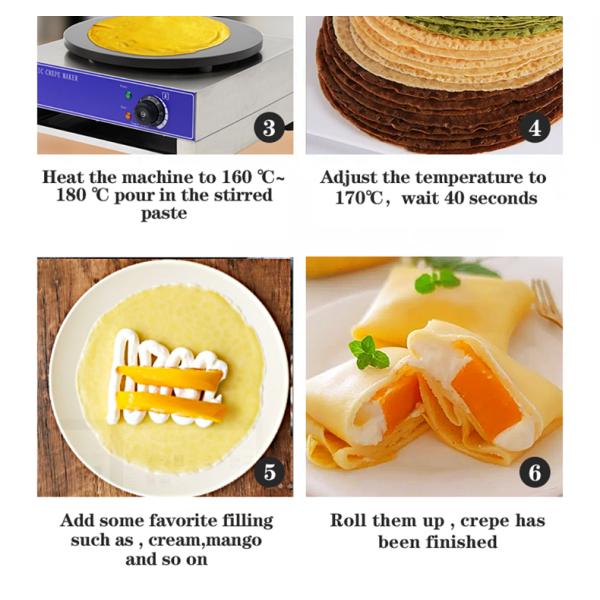 Restaurant 3000W Electric Crepe Maker 16 inch Large Crepe Machine with Flat Plate Griddle