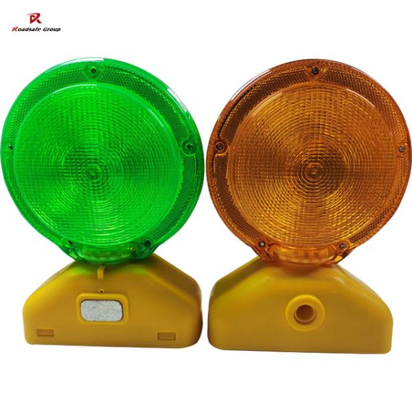 Solar Battery-powered LED Barricade Light with Green Yellow Red High Visibility for Road Safety