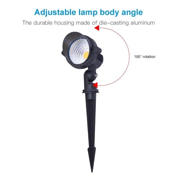 Cob 5w RGB Garden Lights For Landscape , LED Garden Spike Lights IP65 Waterproof