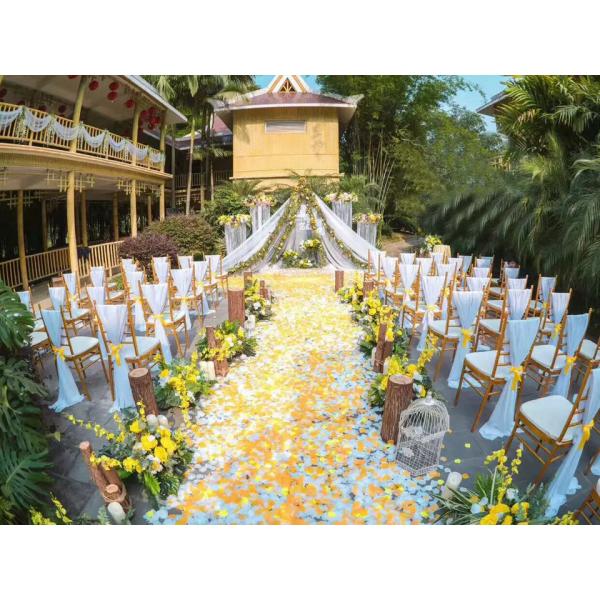 Fashionable Movable Metal Banquet Chair Gold Plated Wear Resistant