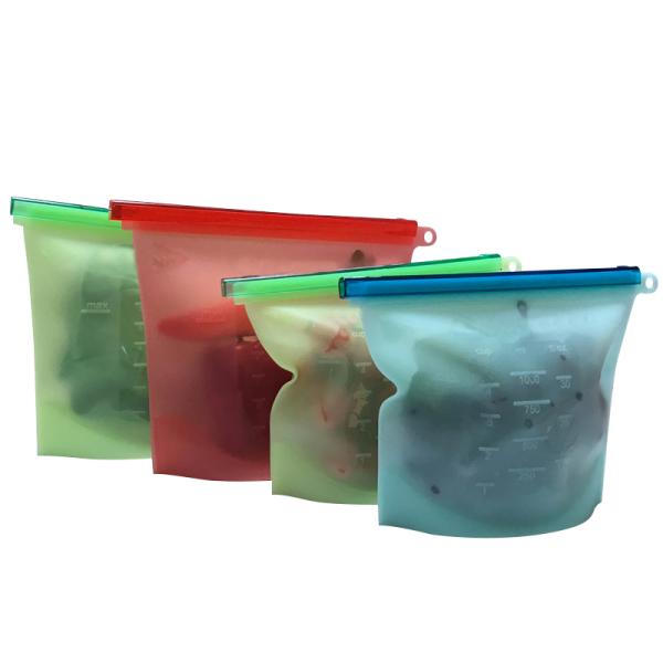 New products 2018 Reusable Silicone Food Storage Bag Large Washable Silicone Fresh Bag for Fruits Vegetables Meat