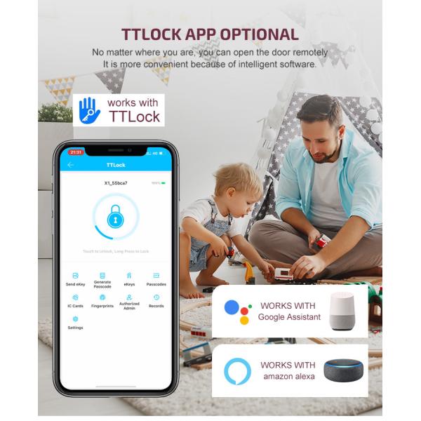 Electric Tuya APP Smart Wifi Door Lock Digital Biometric Fingerprint Door Lock