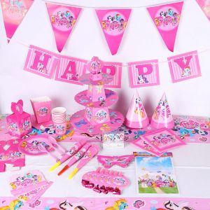Quality My Little Pony Baby Shower Childrens Disposable Party Tableware Sets for sale