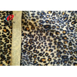 Leopard Printed 100% Polyester Velvet Fabric , Crushed Upholstery Velvet Fabric