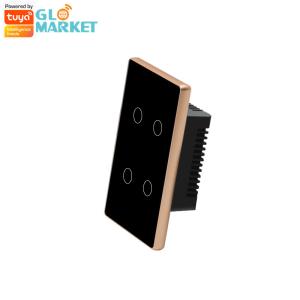 Quality Alexa Google 4 Gang Smart Switch Wifi Wireless Touch Remote Control Tuya Home Wall Switches for sale
