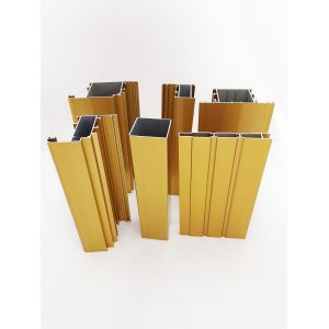 China Gold Anodizing Aluminum Windows Door Extrusion Profiles 1.3mm Thickness on sale