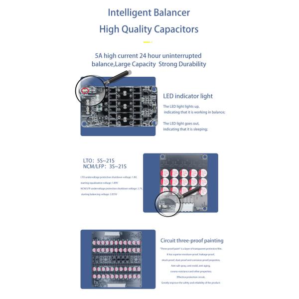 Enerkey 5a Active Balancer 3s 4s 6s 7s 8s 12s 13s 14s 15s 16s Lfp Lto Li-ion Lifepo4 Balancer Capacitor Equalizer