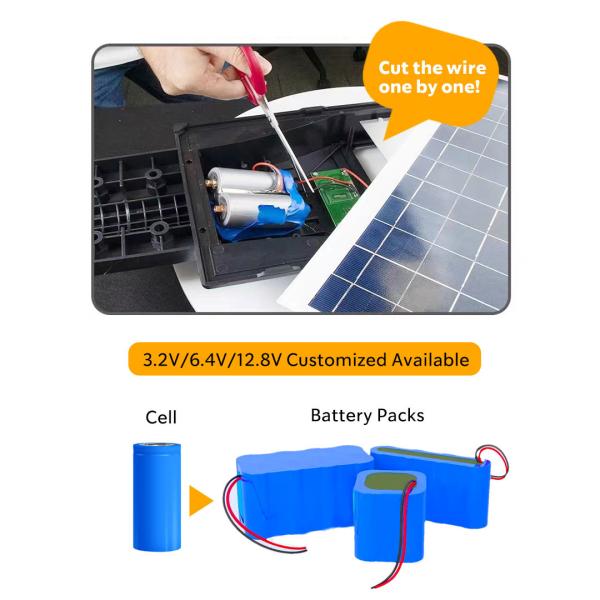 32700 Cells OEM Rechargeable Battery 3.2v 6.4v 12.8v LiFePO4 Battery Pack