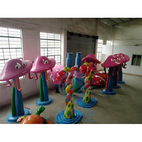 Double Flower Water Splash Pad Fiberglass Height 2.2m Width 1.6m For Spray Park