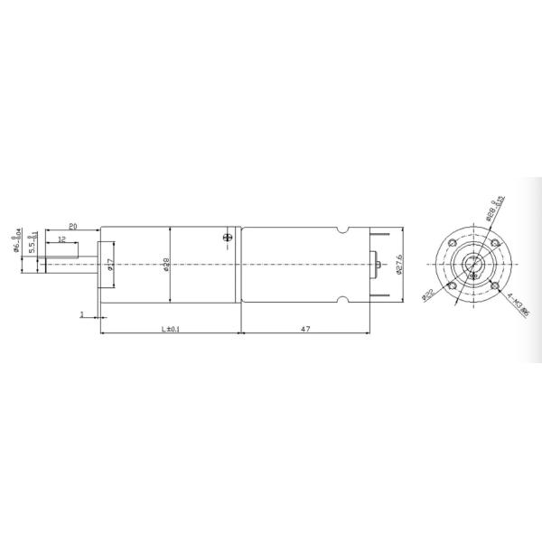 28mm Brushed Micro Metal Gear Motor 135RPM 24V 12V DC Planetary Gear Motor