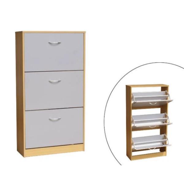 For European large shoes mirrored wooden shoe cabinet QH01901