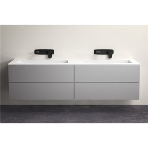 4 Drawers Waterproof Bathroom Vanity Units Double Stainless Steel Faucet