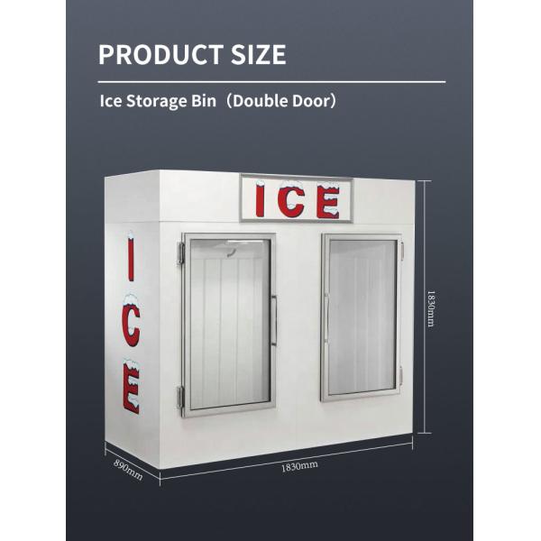 Stainless Steel Outdoor Ice Merchandiser PVC Popsicle Display Freezer R404a