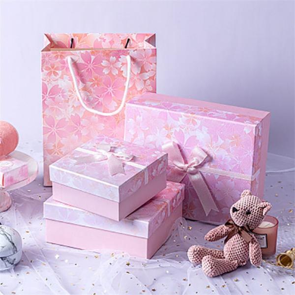 Ribbon Bow Tie Gift Box Packaging Lid And Base Luxury Gift Paper Packaging Boxes